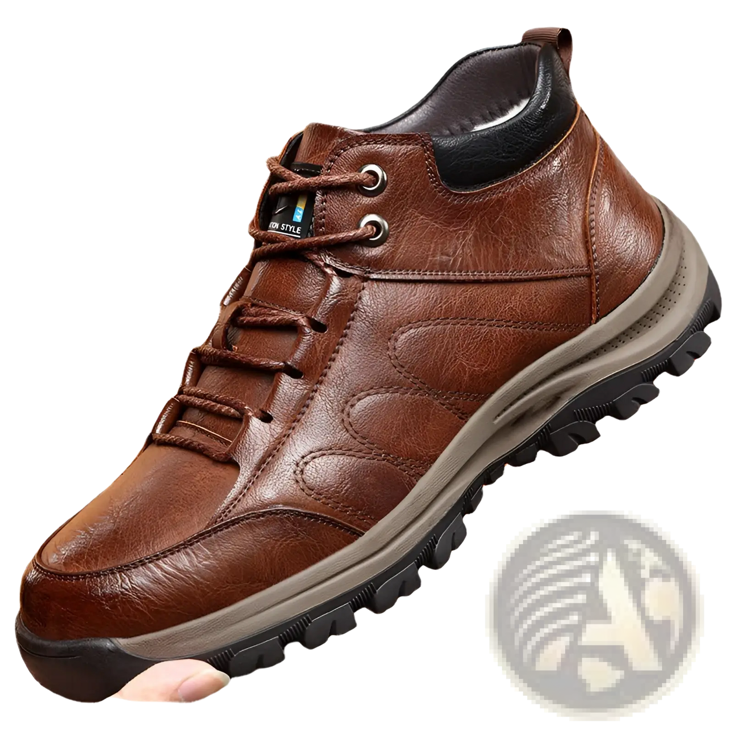 Men's Leather Hiking Boots Rugged Outdoor Shoes