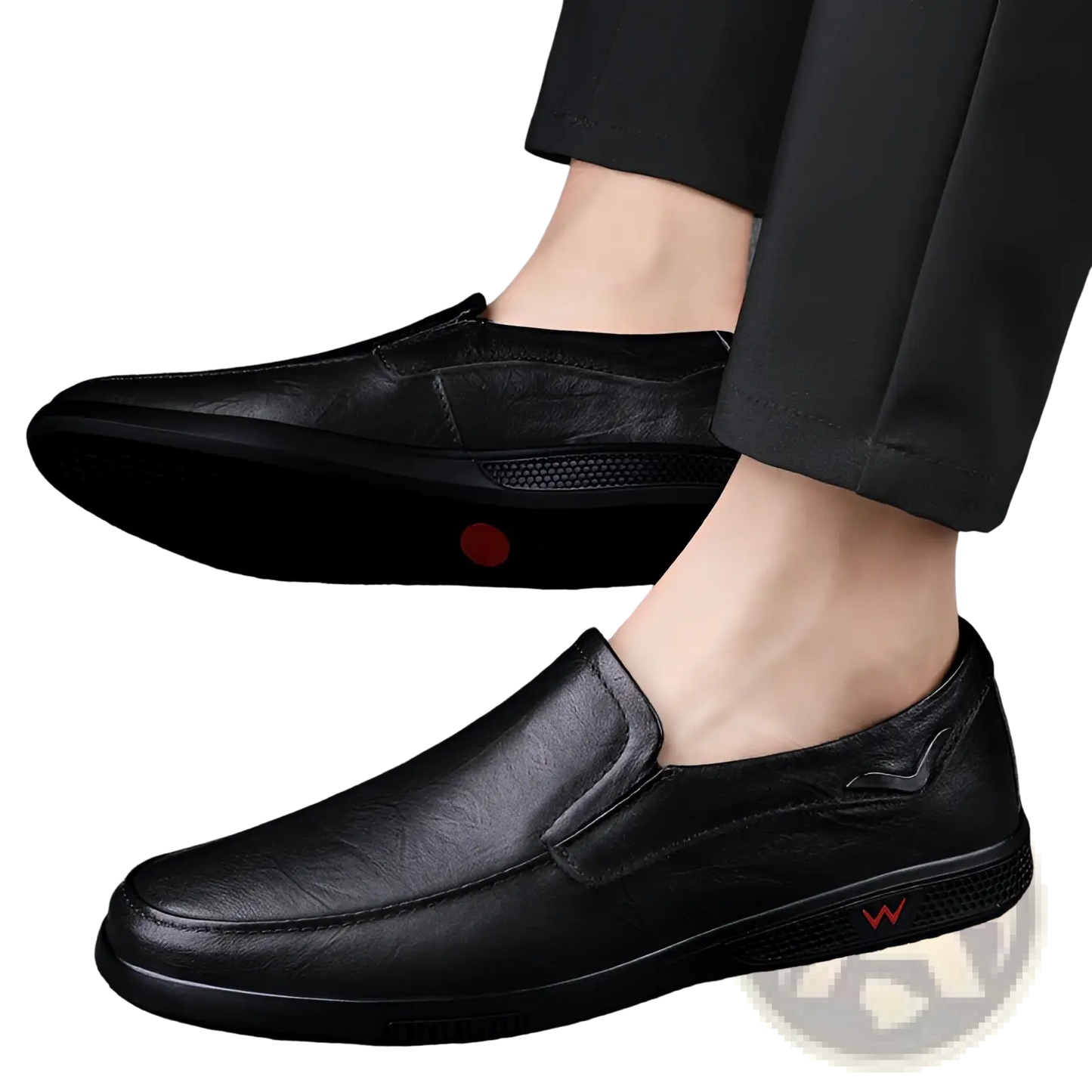 Men's Leather Loafers British Style Slip on Shoes