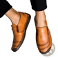 Men's Leather Loafers Zipper Business Casual Shoes