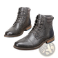 Men's Leather Martin Boots with Blue Rubber Sole