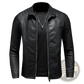 Men's Leather Motorcycle Jacket Slim Fit Biker Coat