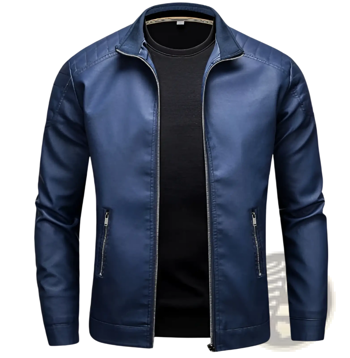 Men's Leather Motorcycle Jacket Slim Fit Biker Coat