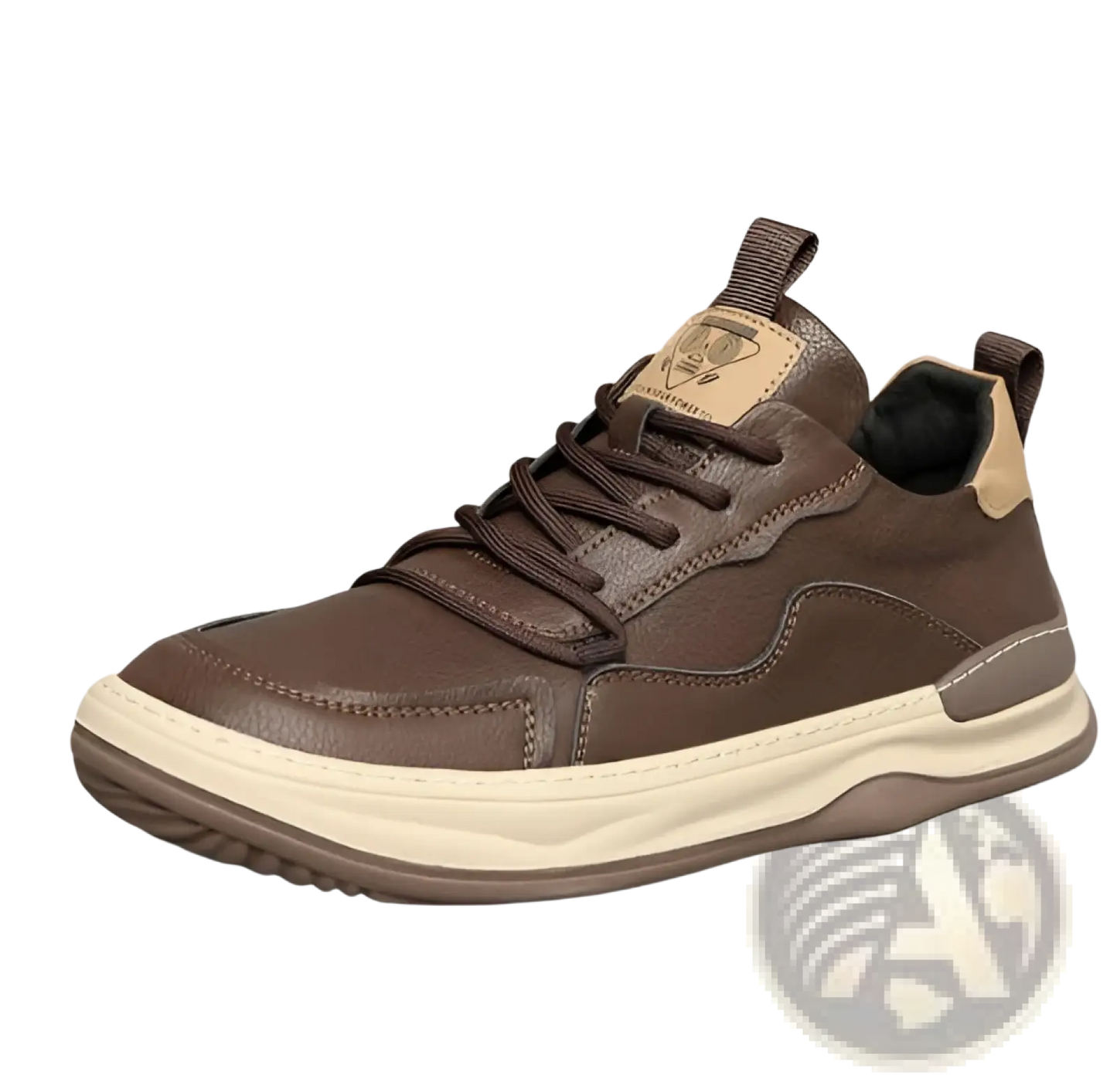 Men's Leather Perforated Breathable Sneakers