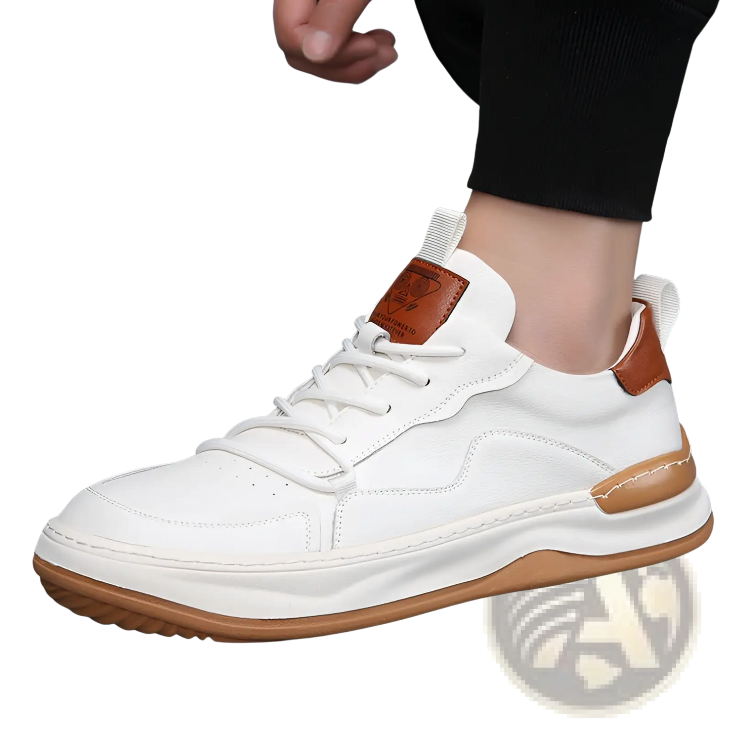 Men's Leather Perforated Breathable Sneakers