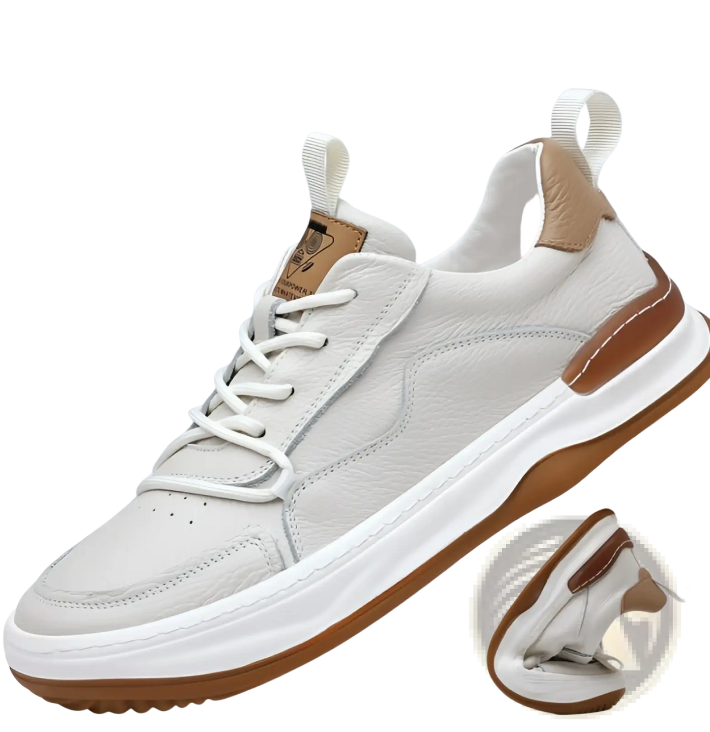 Men's Leather Perforated Breathable Sneakers