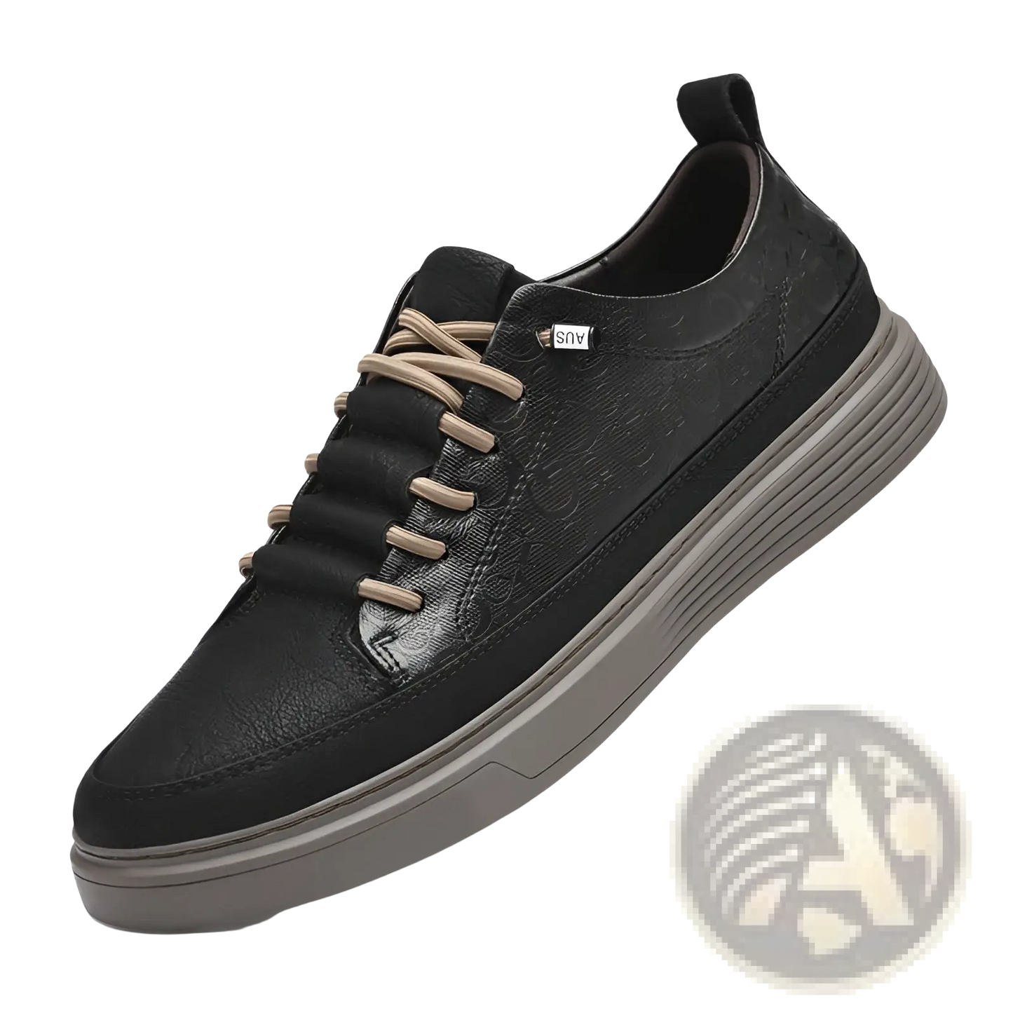 Men's Leather Sneakers no Tie Casual Chunky Sole