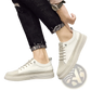 Men's Leather Sneakers no Tie Casual Chunky Sole