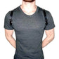 Men's Adjustable Black Leather Shoulder Strap with Silver Studs