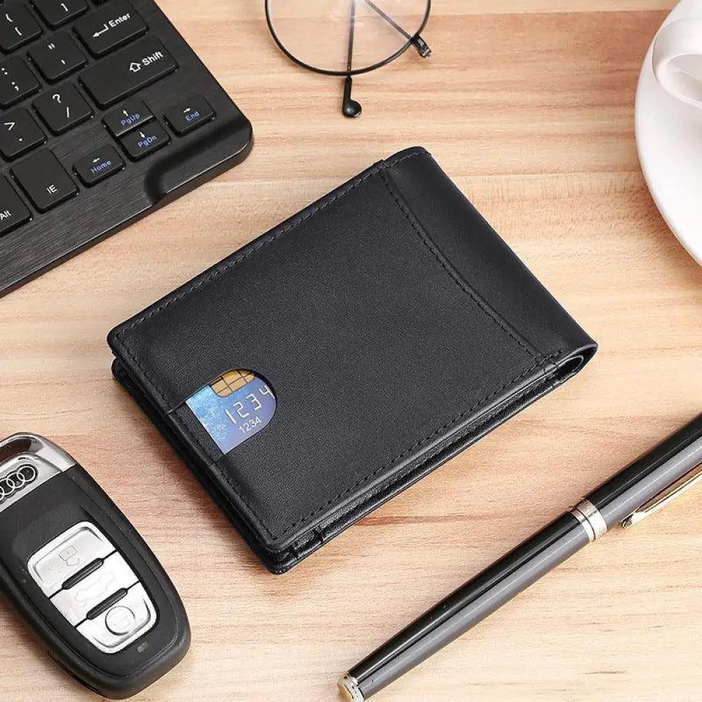 Men's Genuine Leather Airtag Compatible Tracker Wallet