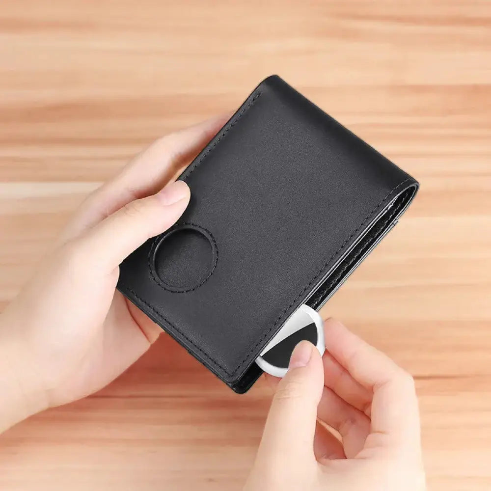 Men's Genuine Leather Airtag Compatible Tracker Wallet