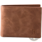 Men's Leather Wallet with Embossed Logo and Coin Pocket
