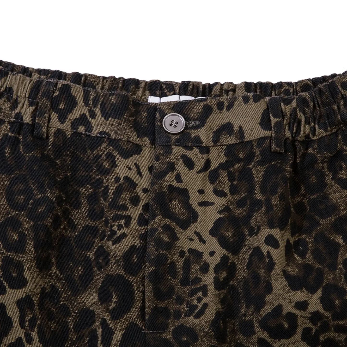 Men's Leopard Print Denim and Cargo Workwear Shorts