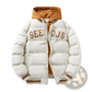 Men's Letter Print Hooded Puffer Jacket