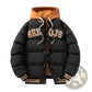 Men's Letter Print Hooded Puffer Jacket