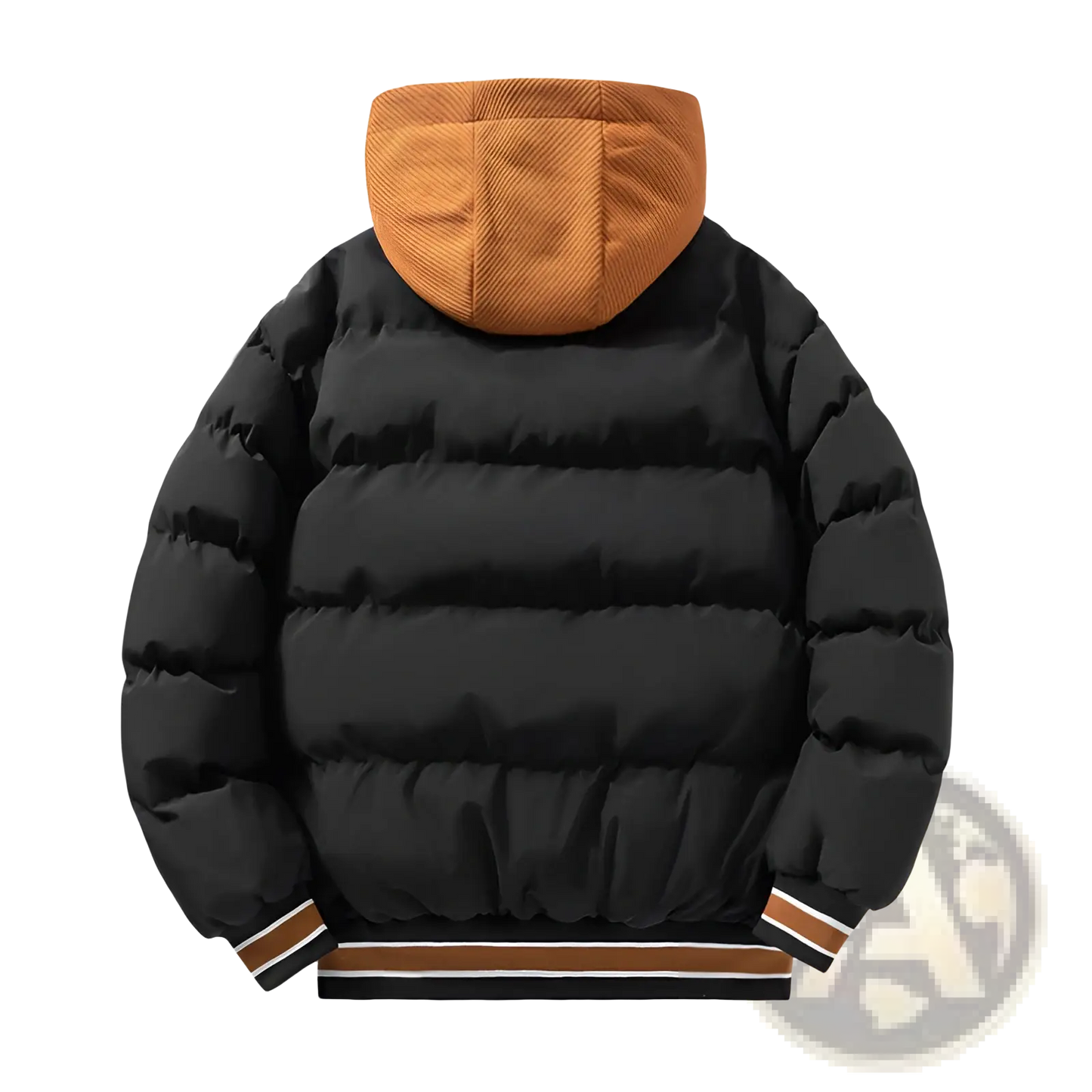 Men's Letter Print Hooded Puffer Jacket