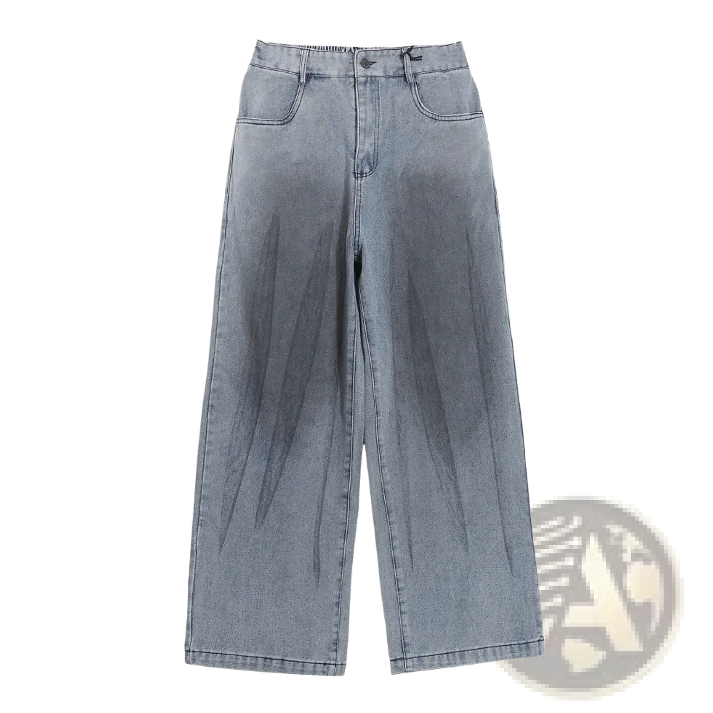 Men's Light Wash Loose Fit Straight Leg Denim Jeans