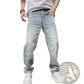 Men's Light Wash Relaxed Straight Leg Denim Jeans