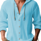 Men's Lightweight Hooded Button Up Cardigan Shirt