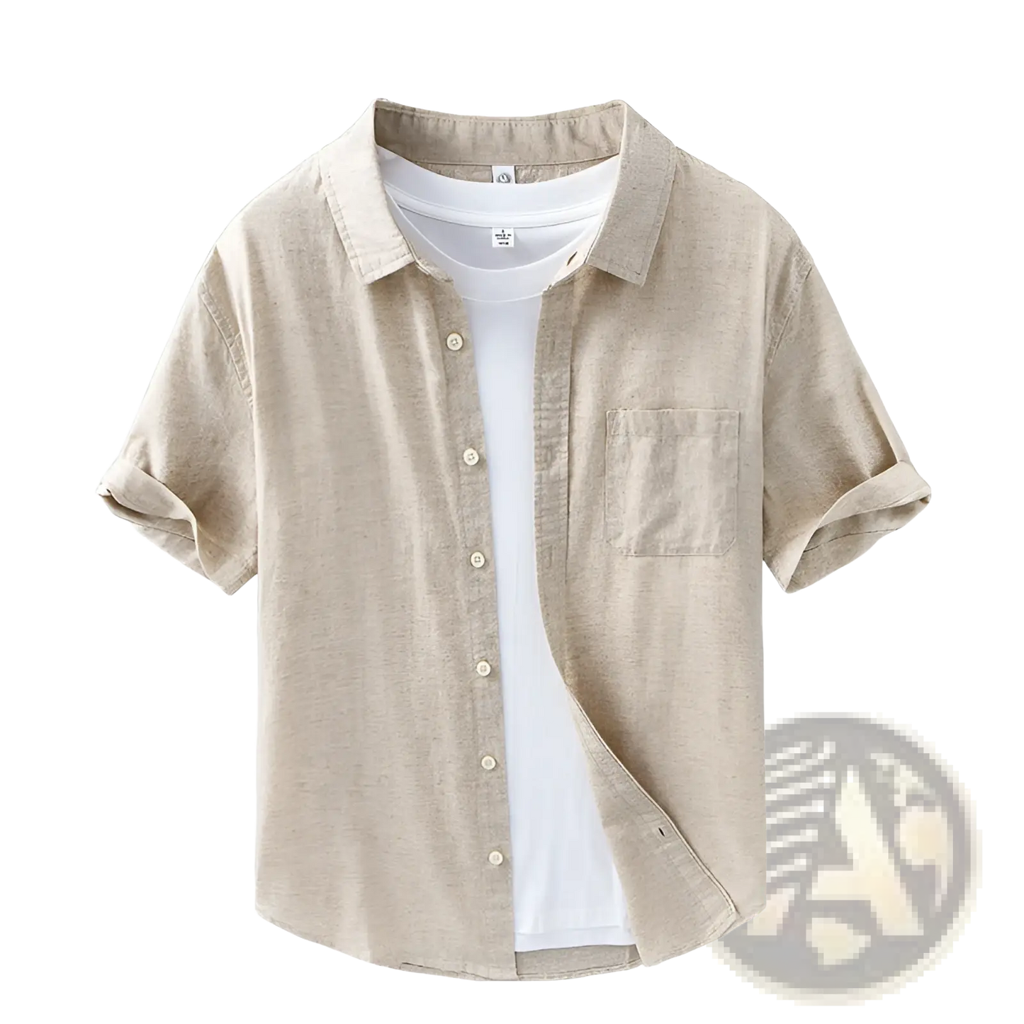 Men's Lightweight Loose Fit Linen Short Sleeve Shirt