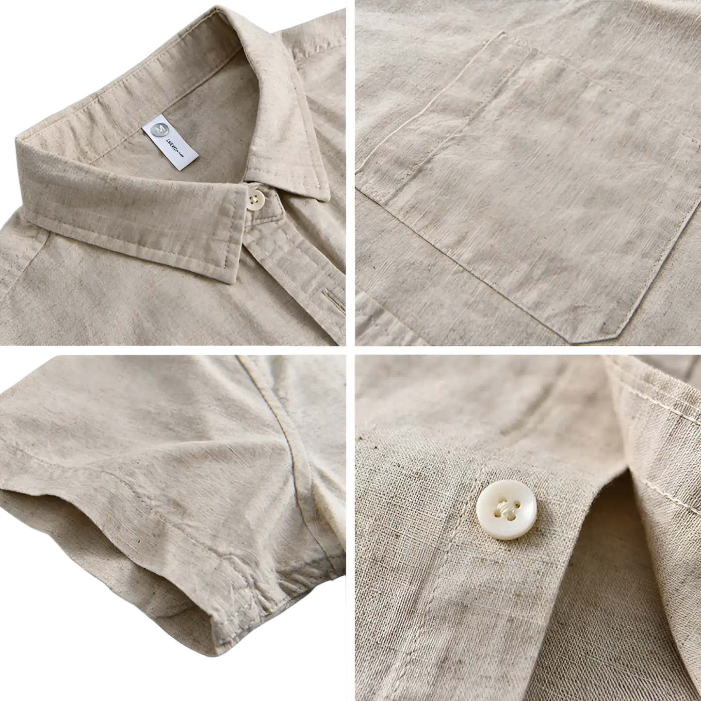 Men's Lightweight Loose Fit Linen Short Sleeve Shirt