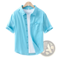 Men's Lightweight Loose Fit Linen Short Sleeve Shirt