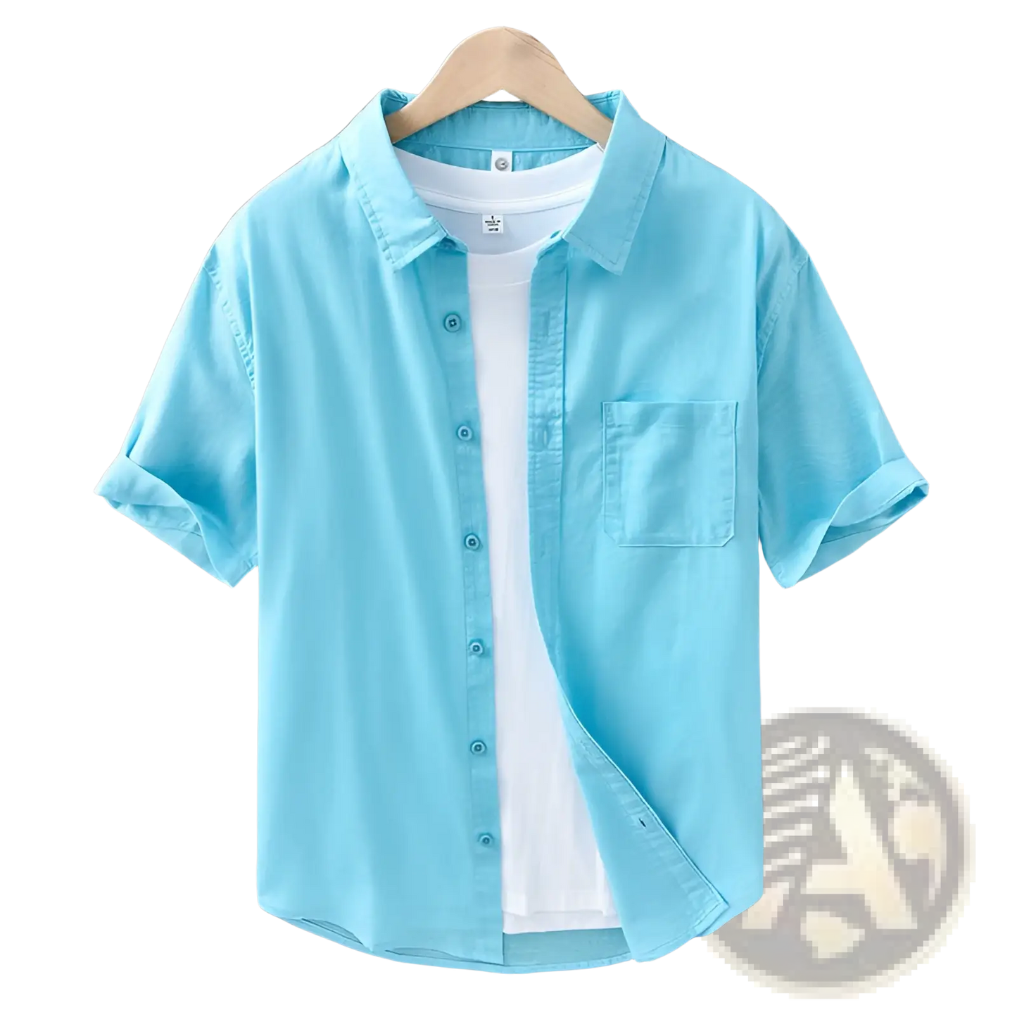 Men's Lightweight Loose Fit Linen Short Sleeve Shirt