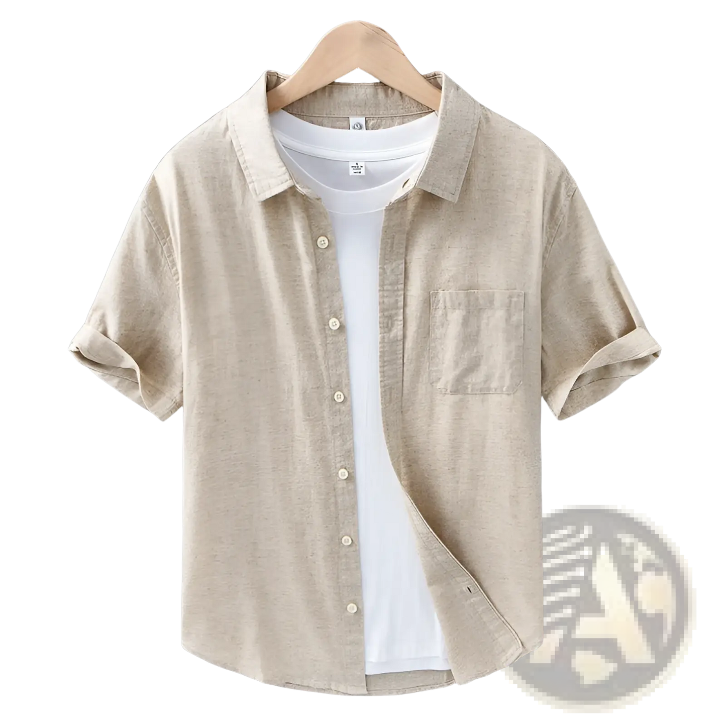 Men's Lightweight Loose Fit Linen Short Sleeve Shirt