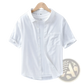 Men's Lightweight Loose Fit Linen Short Sleeve Shirt