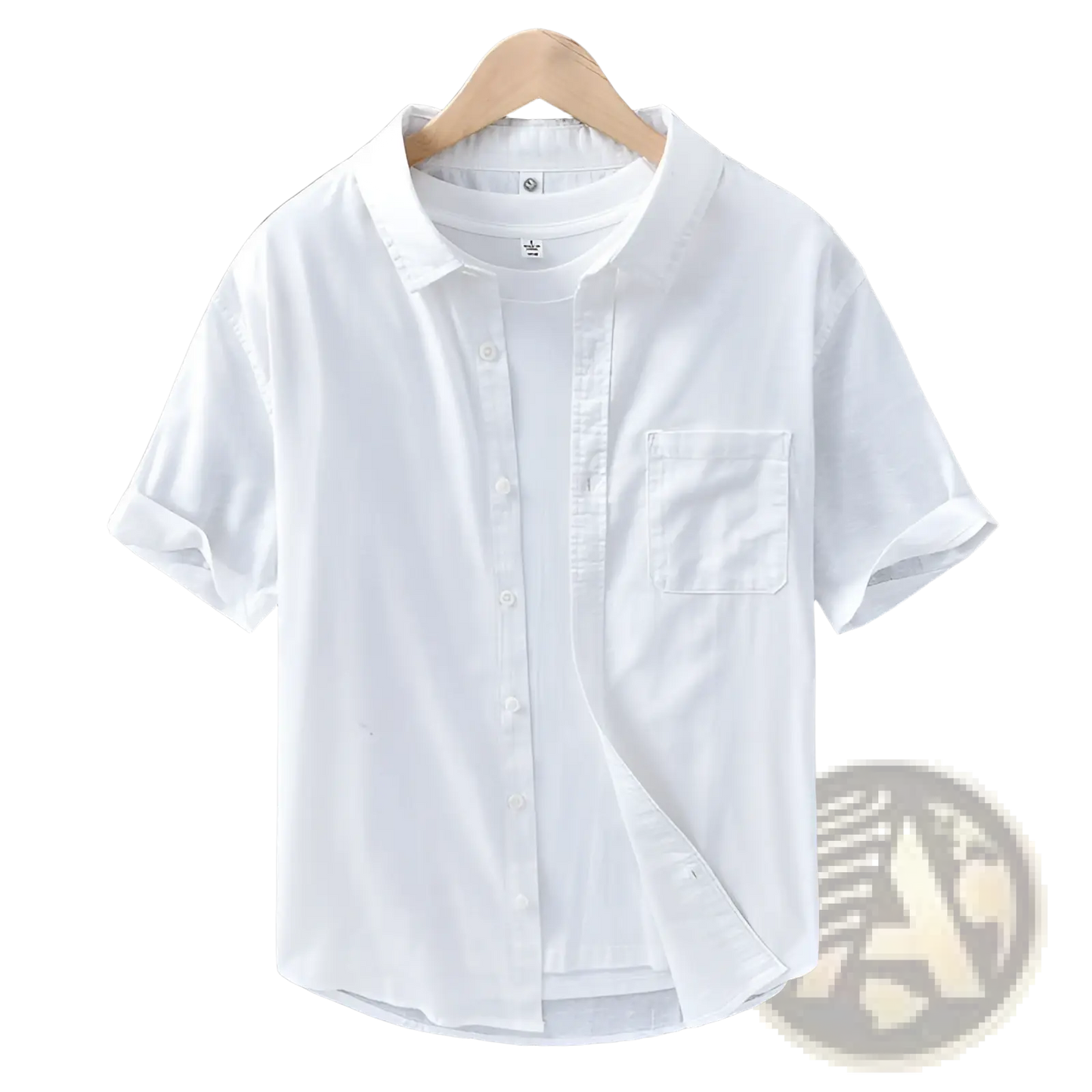 Men's Lightweight Loose Fit Linen Short Sleeve Shirt