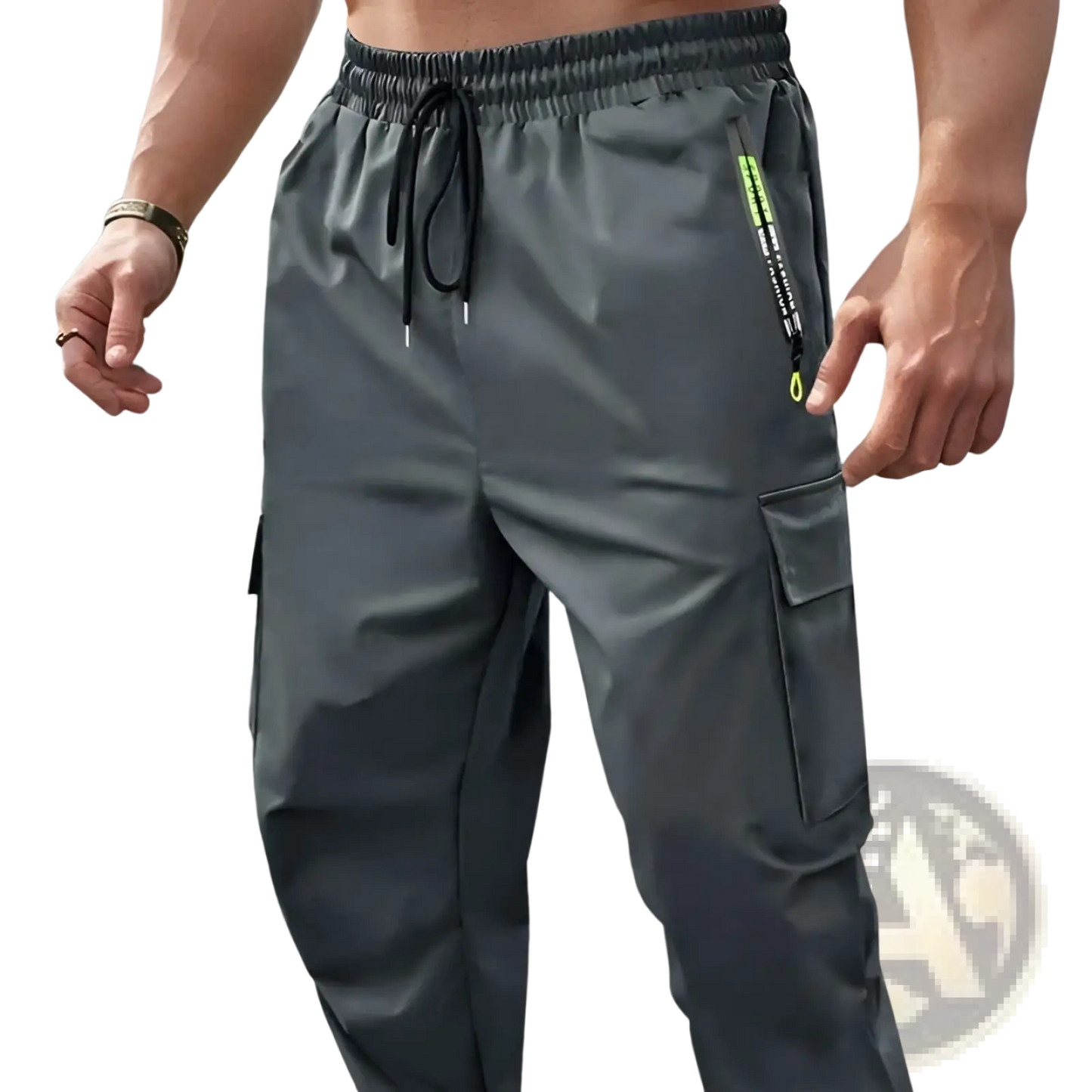 Men's Loose Fit Neon Accent Cargo Joggers