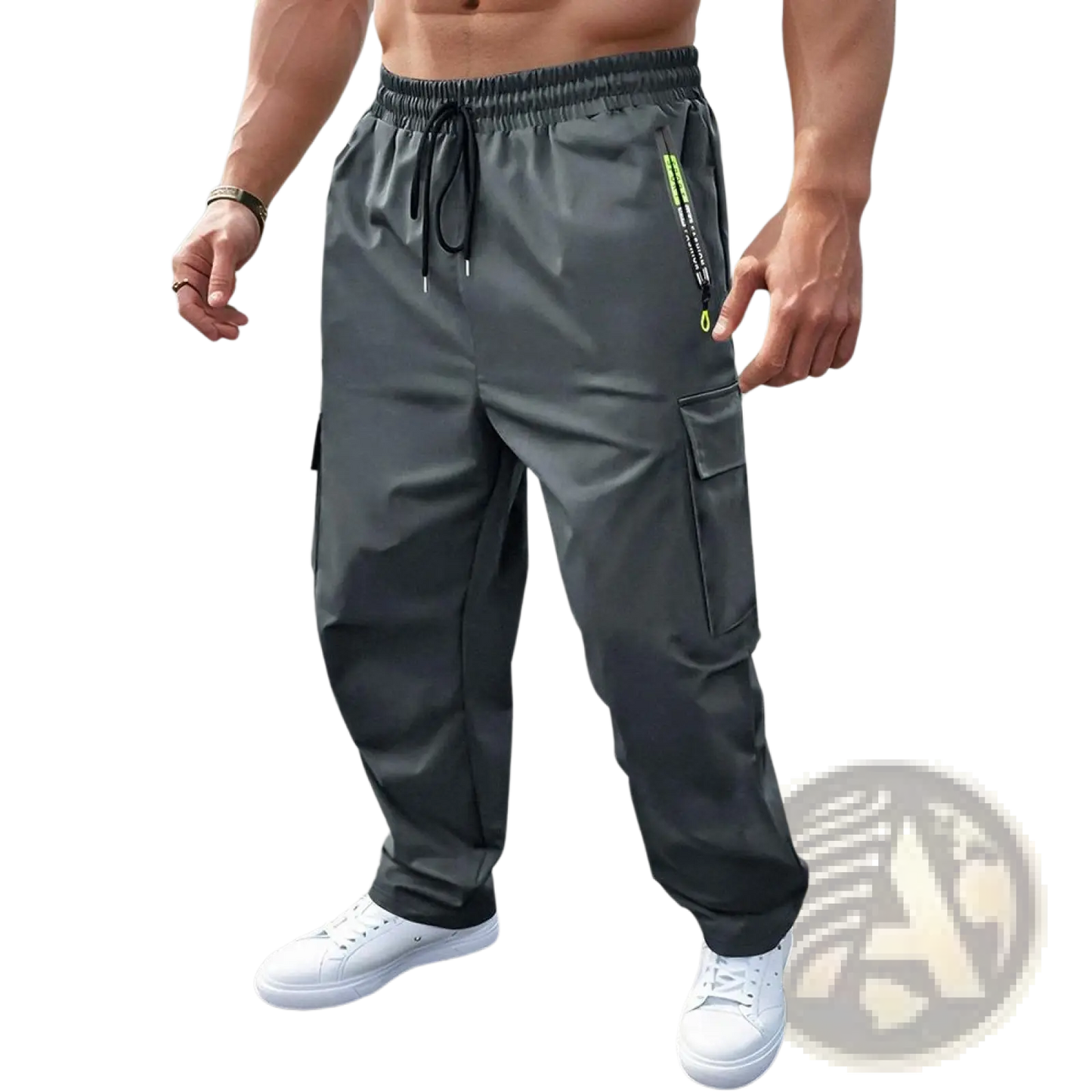Men's Loose Fit Neon Accent Cargo Joggers