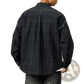 Men's Loose Fit Retro Plaid Long Sleeve Button Up Shirt