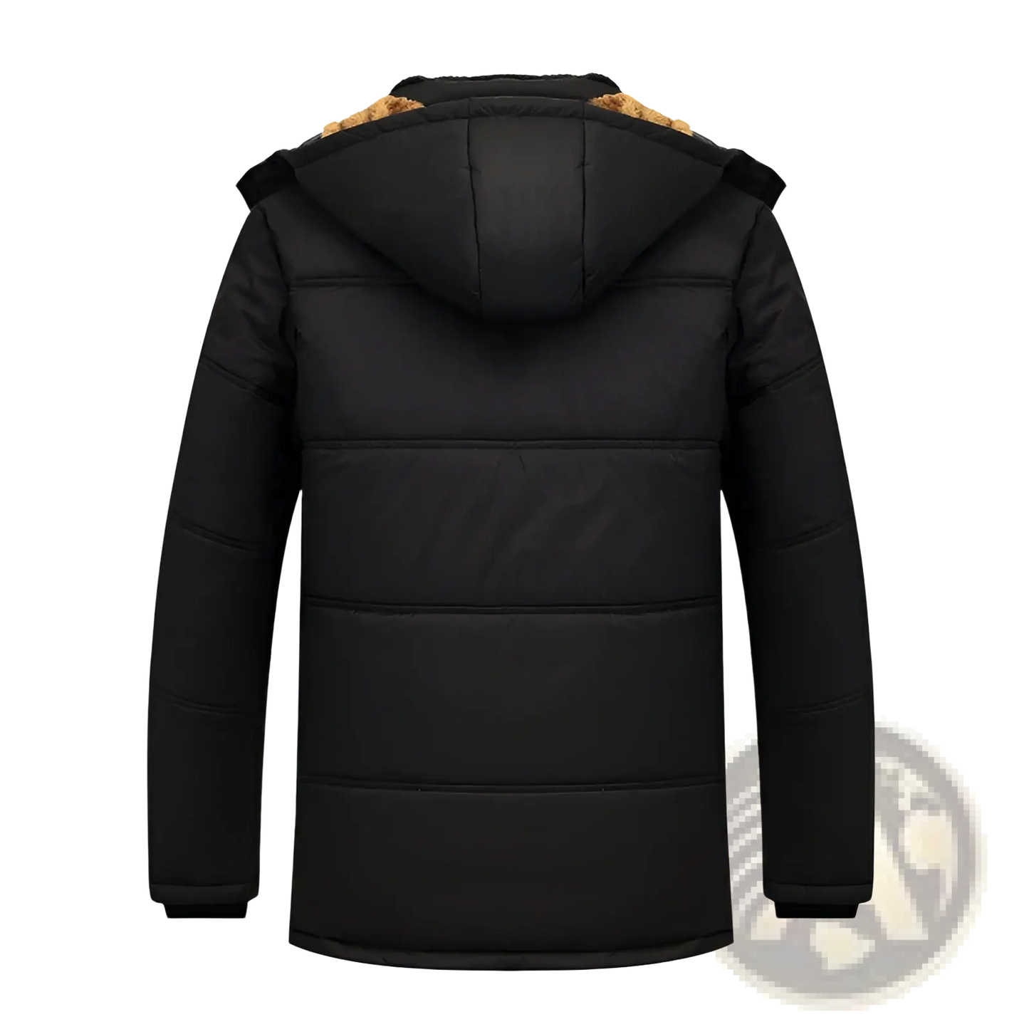 Men's Loose Hooded Quilted Puffer Jacket with Fleece Lining