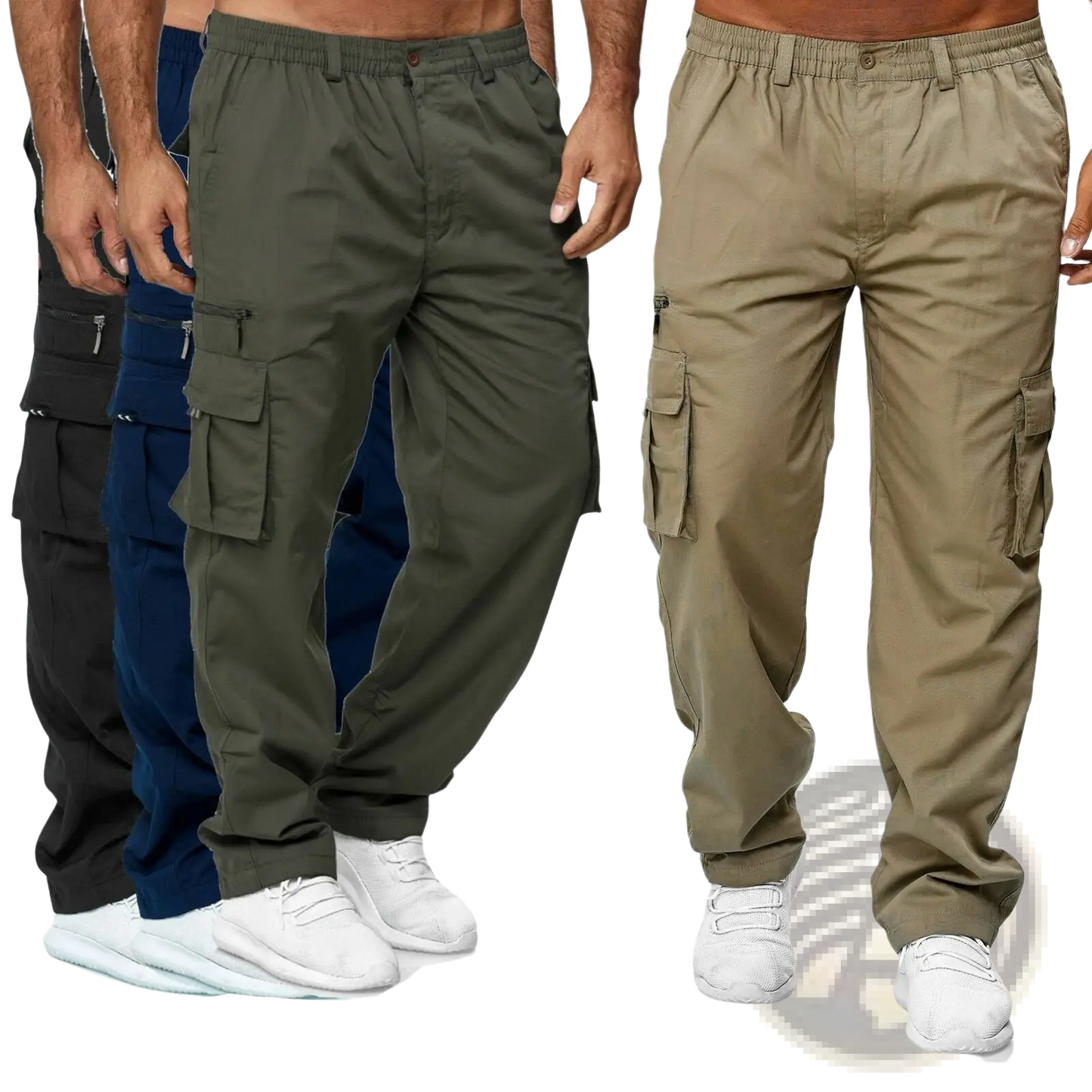 Men's Loose Multi-pocket Elastic Waist Cargo Pants