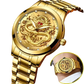 Men's Luxury 18k Gold Dragon Diamond Quartz Watch