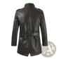 Men's Mid-length Fleece Lined Faux Leather Coat