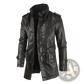Men's Mid-length Fleece Lined Faux Leather Coat