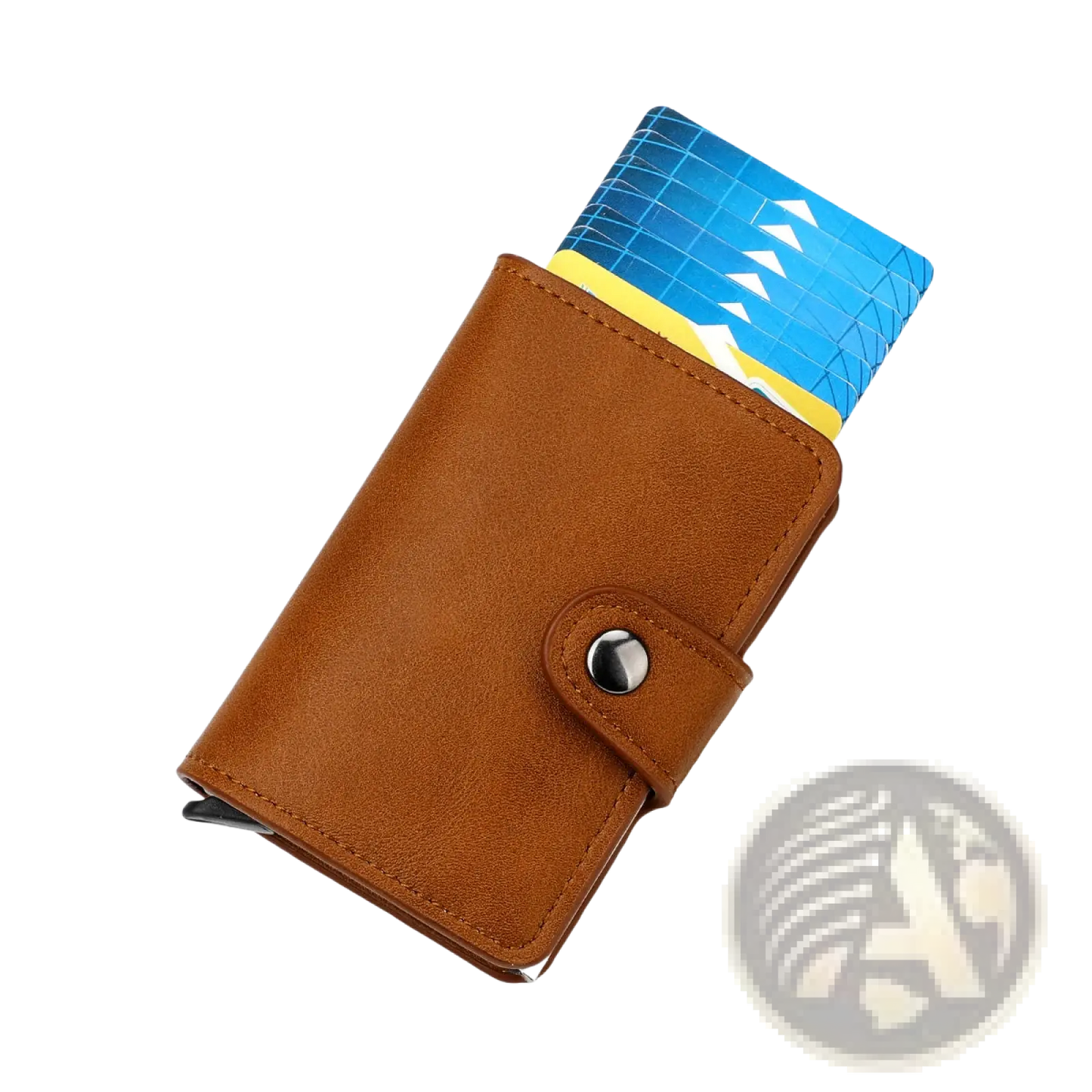 Men's Minimalist Brown Leather Rfid Wallet with Hasp Closure
