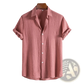 Men's Minimalist Textured Short Sleeve Grid Shirt
