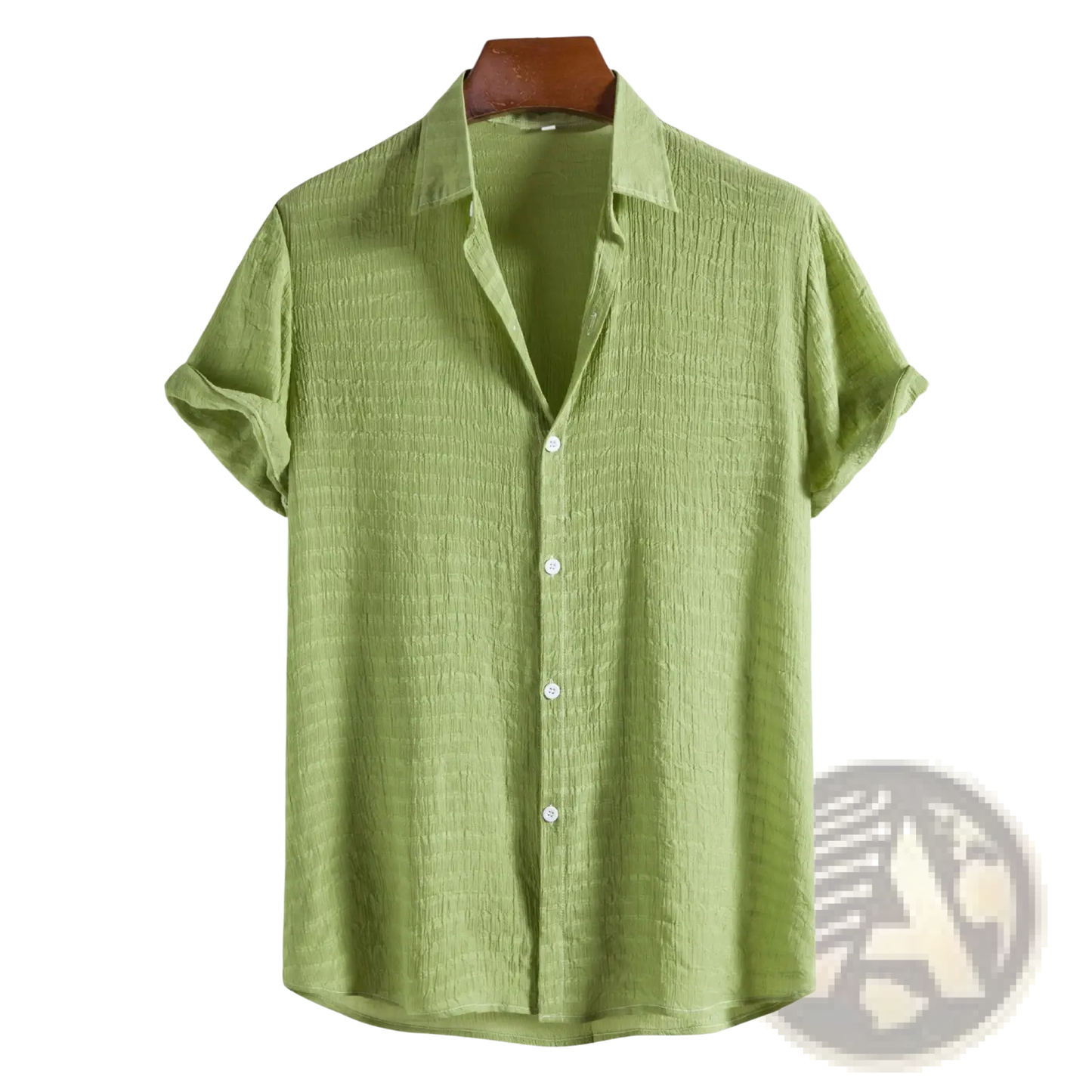 Men's Minimalist Textured Short Sleeve Grid Shirt