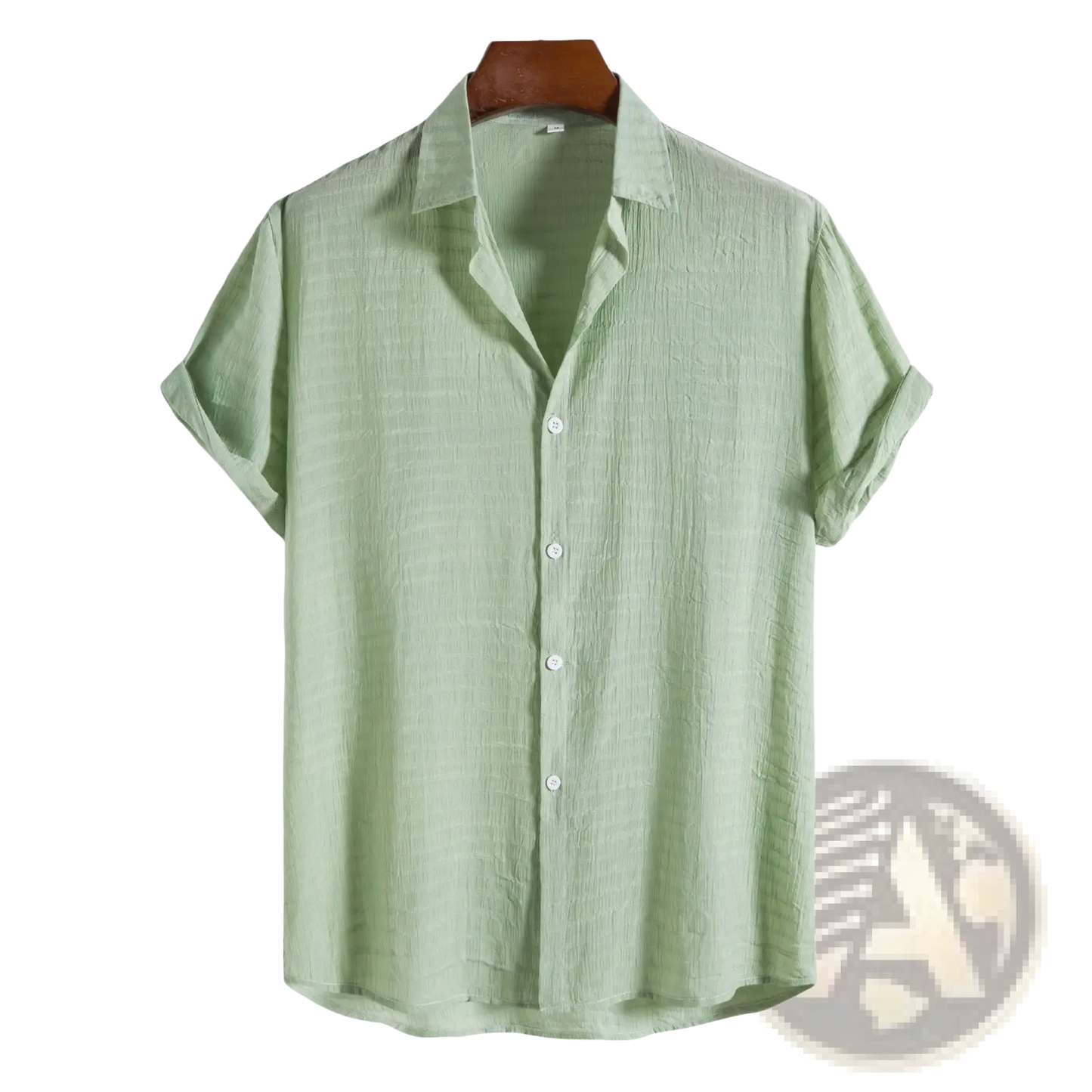 Men's Minimalist Textured Short Sleeve Grid Shirt