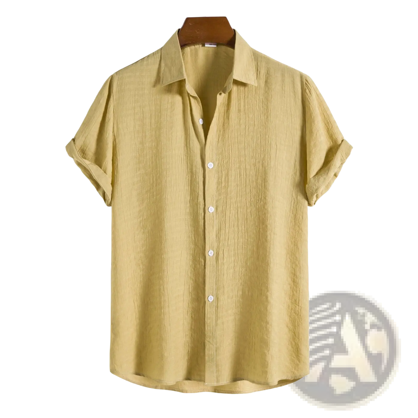 Men's Minimalist Textured Short Sleeve Grid Shirt