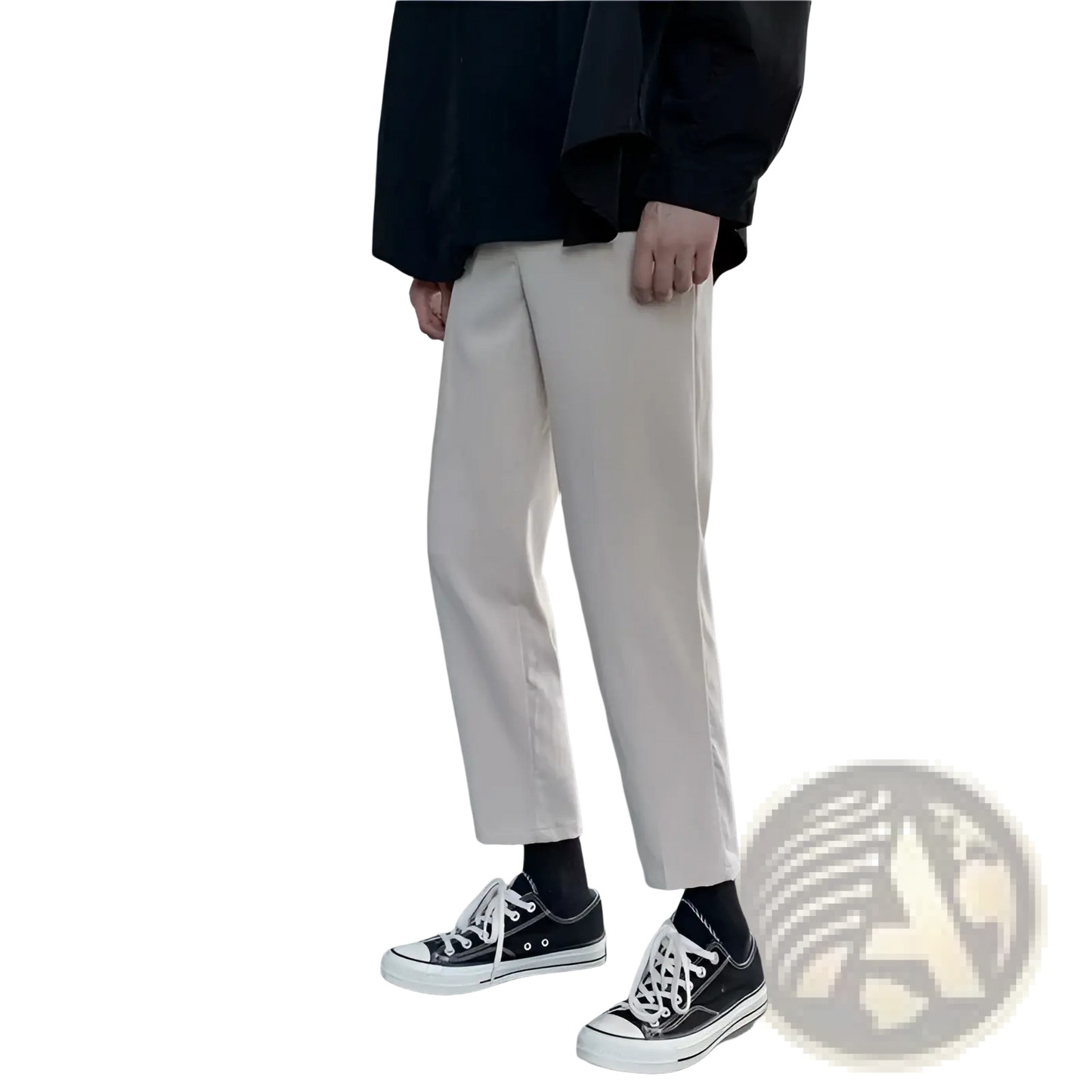 Men's Modern Slim Fit Straight Leg Cotton Trousers