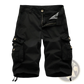 Men's Multi Pocket Cotton Cargo Shorts with Drawstring Cuffs
