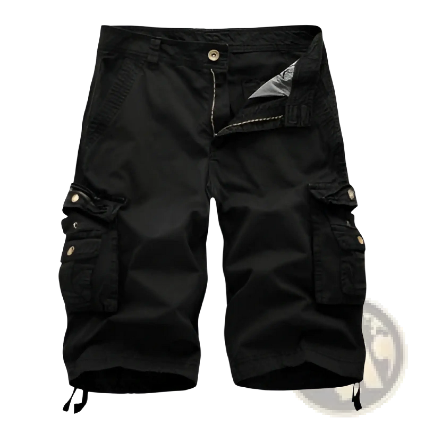 Men's Multi Pocket Cotton Cargo Shorts with Drawstring Cuffs