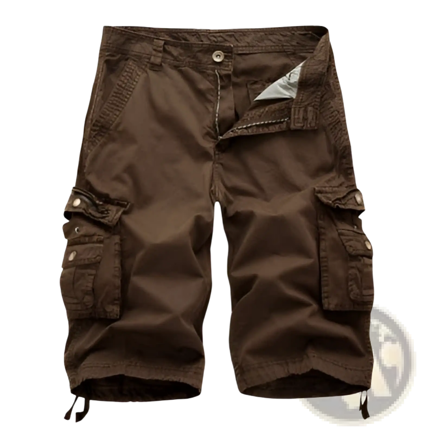 Men's Multi Pocket Cotton Cargo Shorts with Drawstring Cuffs