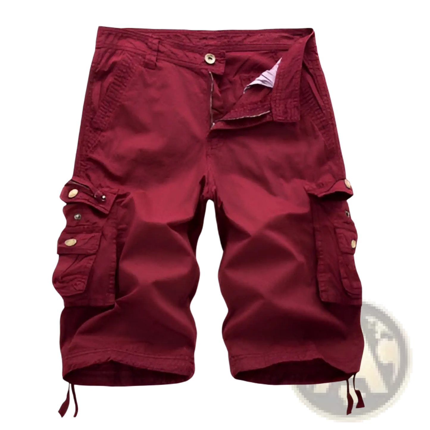 Men's Multi Pocket Cotton Cargo Shorts with Drawstring Cuffs