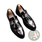 Men's Patent Leather Tassel Loafers with Metallic Strap