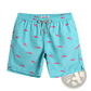 Men's Pink Shark Print Quick Dry Swim Trunks