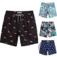 Men's Pink Shark Print Quick Dry Swim Trunks